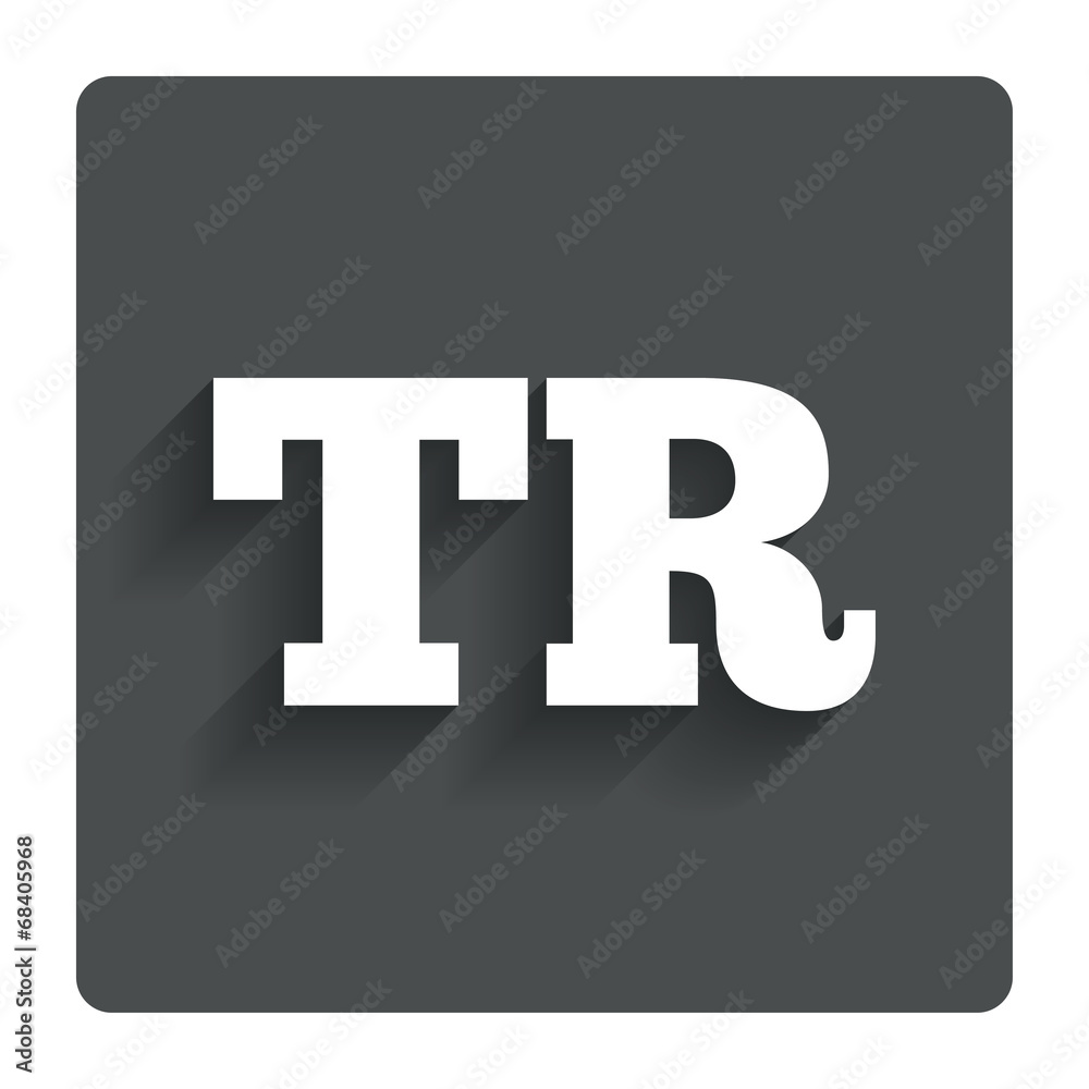 Turkish language sign icon. TR translation Turkish language sign icon. TR translation