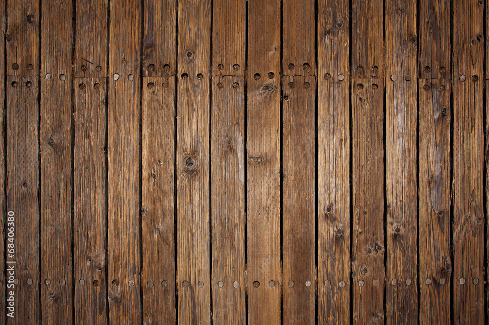 Naklejka premium Old wood flooring on a pier in San Francisco