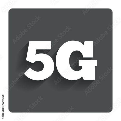 5G sign. Mobile telecommunications technology.