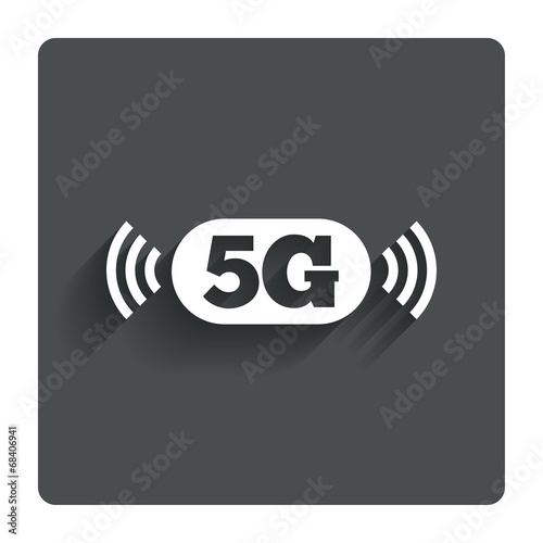 5G sign. Mobile telecommunications technology.