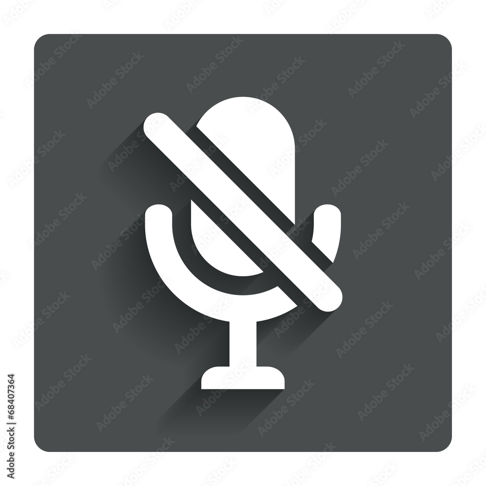 No Microphone sign icon. Speaker symbol. No Microphone sign icon. Speaker symbol.