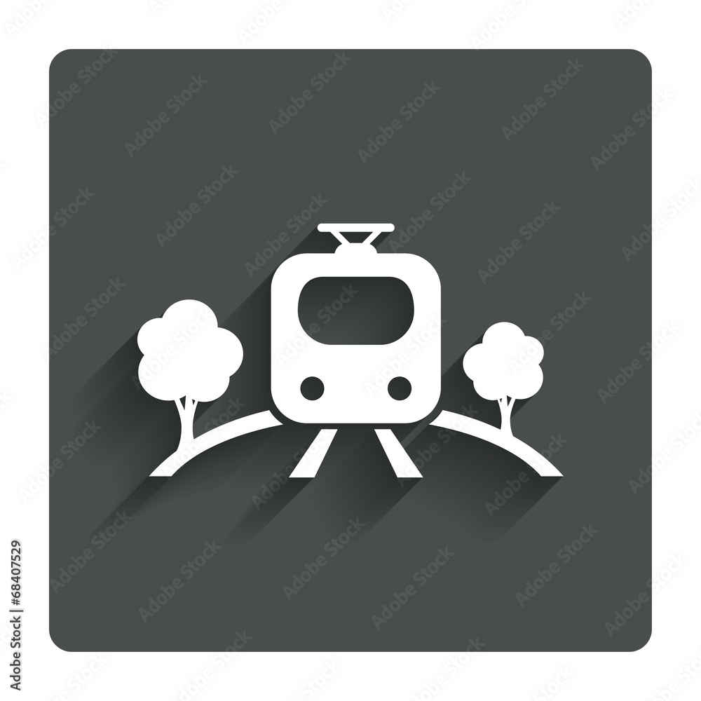 Naklejka premium Overground sign icon. Metro train symbol.