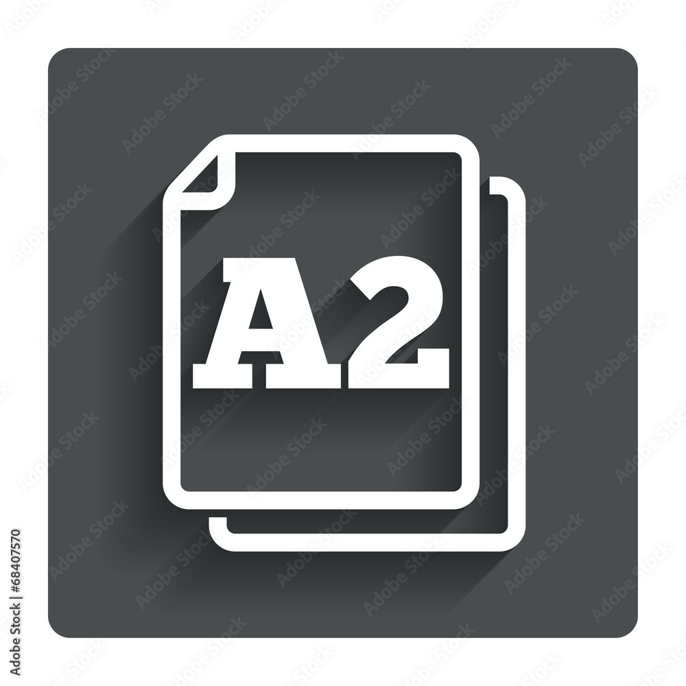 Paper size A2 standard icon. Document symbol. Paper size A2 standard icon. Document symbol.