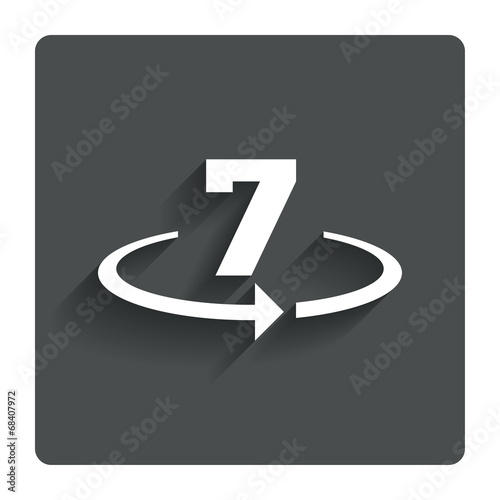 Return of goods within 7 days sign icon.