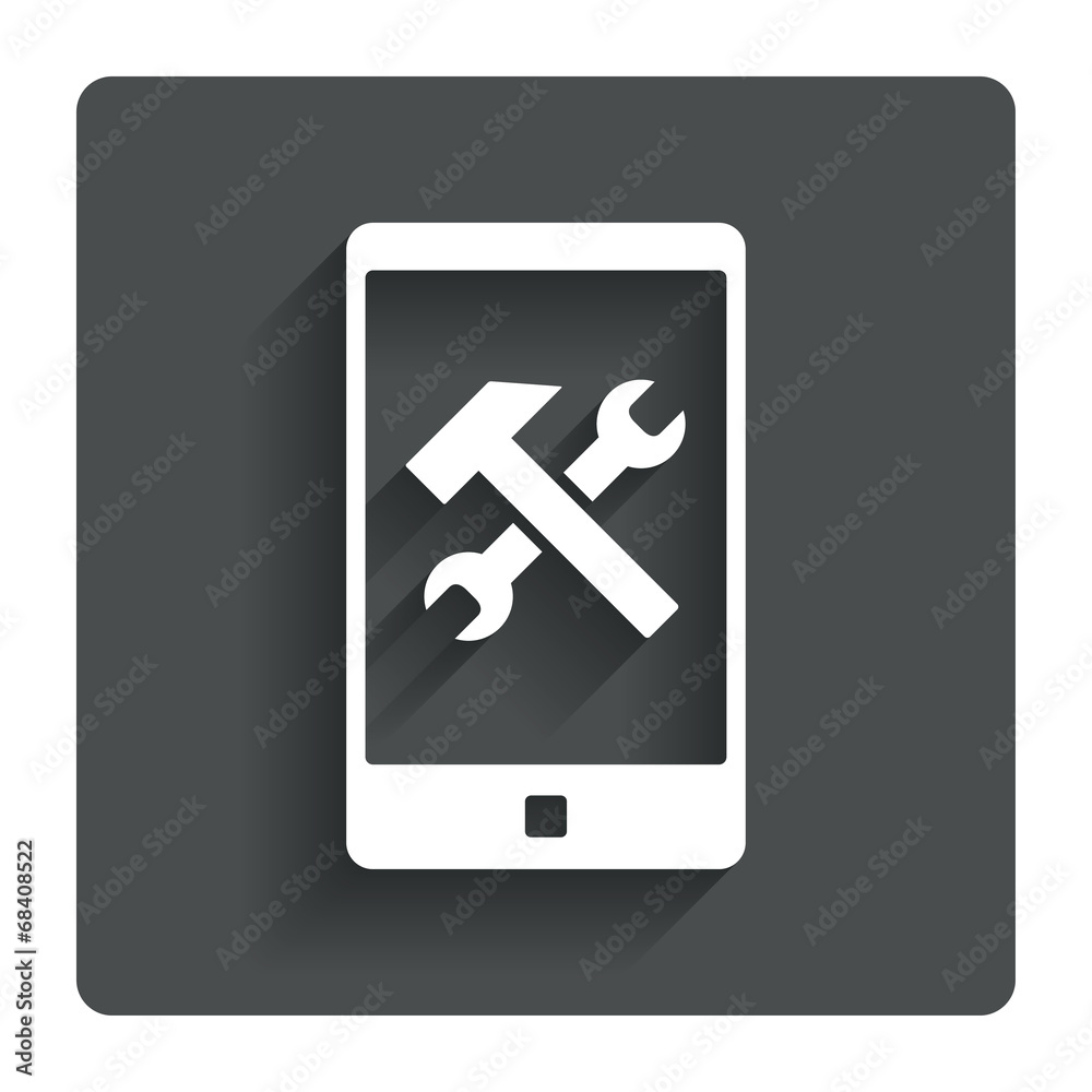 Smartphone repair sign icon. Service symbol. Smartphone repair sign icon. Service symbol.