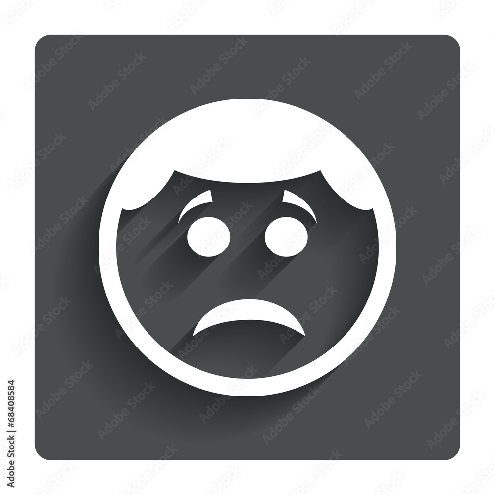 Sad face sign icon. Sadness symbol. Sad face sign icon. Sadness symbol.