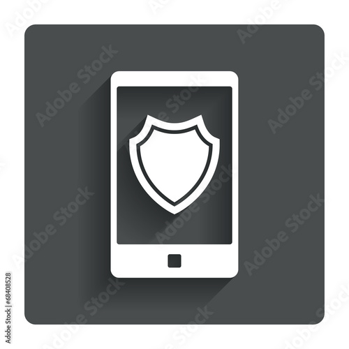 Free Download Smartphone protection sign icon. Shield symbol. - GFXLoad