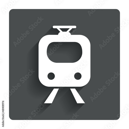 Subway sign icon. Train, underground symbol.