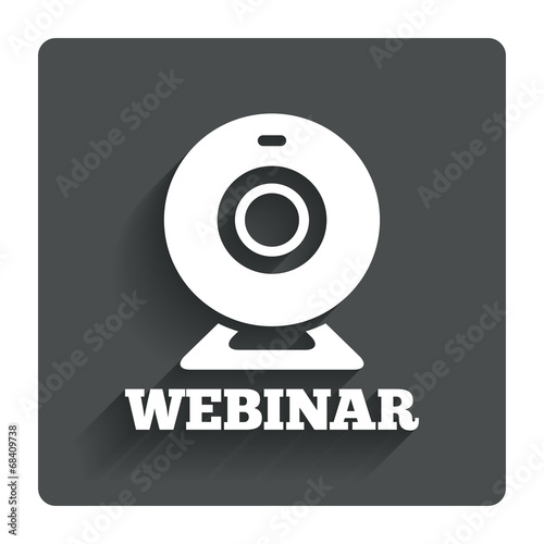Webinar web camera sign icon. Online Web study.