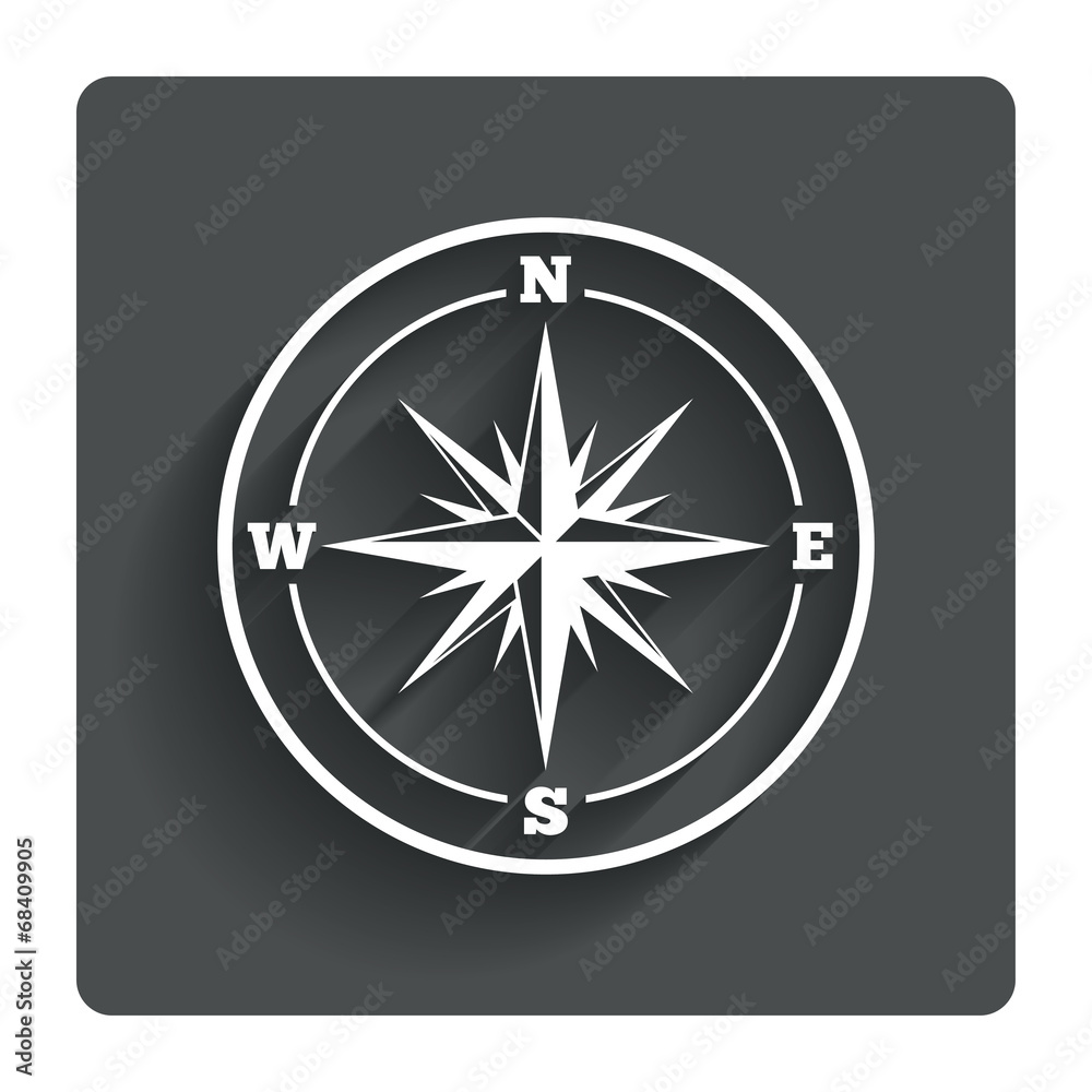 Compass sign icon. Windrose navigation symbol. Compass sign icon. Windrose navigation symbol.