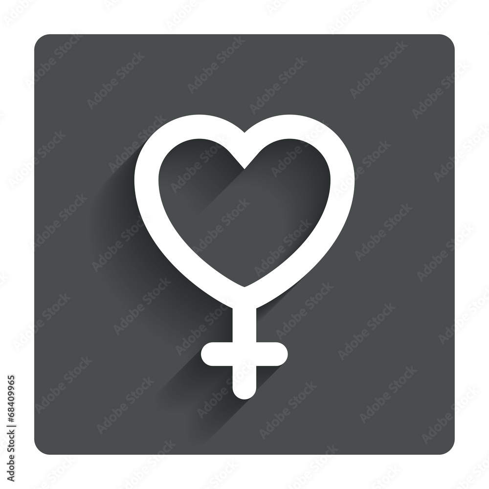 Female sign icon. Woman sex button.