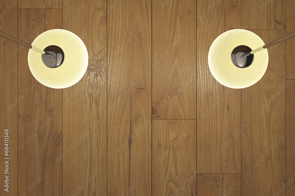 two lamp with the free space below, above the floor two lamp with the free space below, above the floor