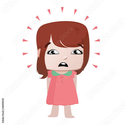 A little girl with disgusted expression