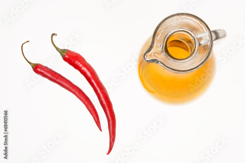 two red peppers and olive oil