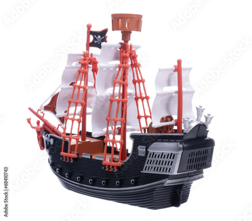 Pirate ship on white background