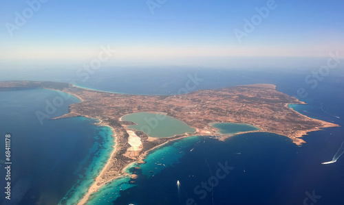 Aerial view of Formentera. photo