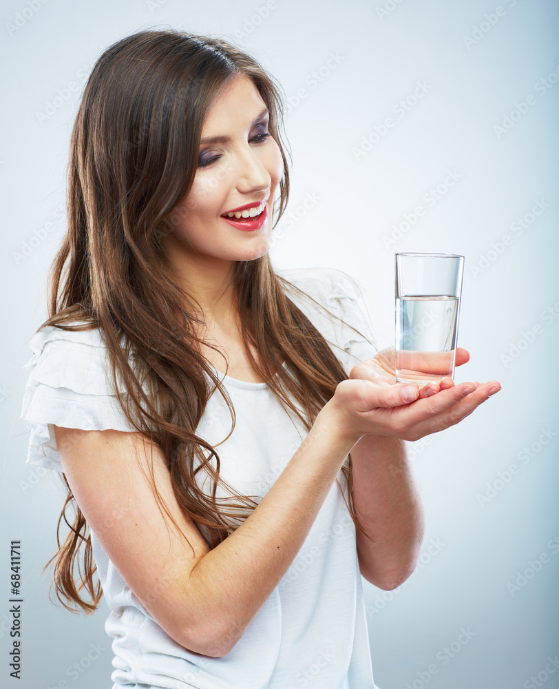 Casual style young woman posing on isolated studio background, Casual style young woman posing on isolated studio background,