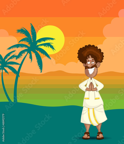 South indian man in welcome