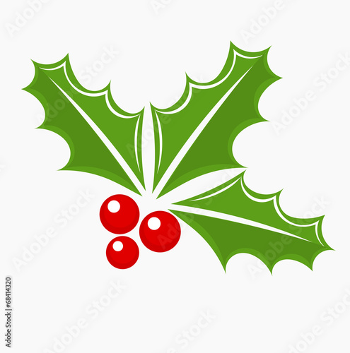Holly berry Christmas symbol