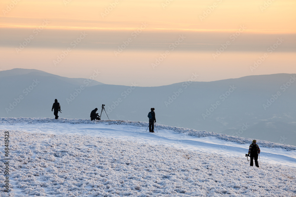 Carpathian mountains winter hills