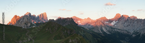 Panoramic view of Marmolada mountains ridge