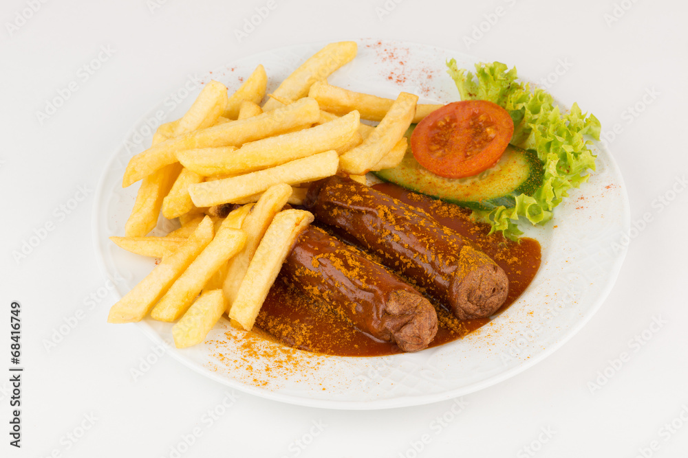 Currywurst mit Pommes