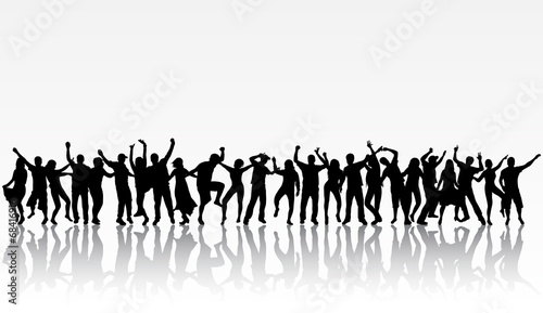 Dancing people silhouettes