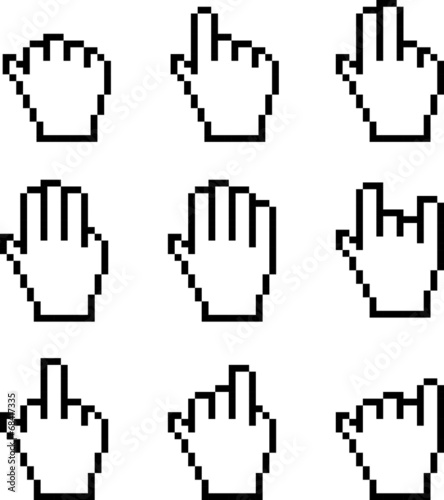 Illustration of Pixelated Hand