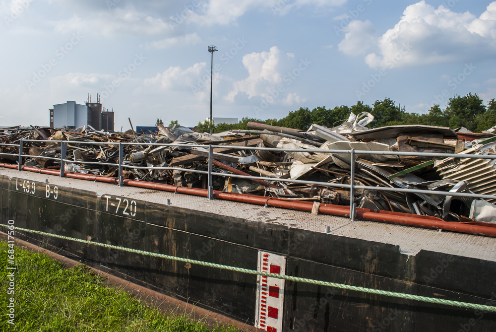 Naklejka premium Cargo riverboat