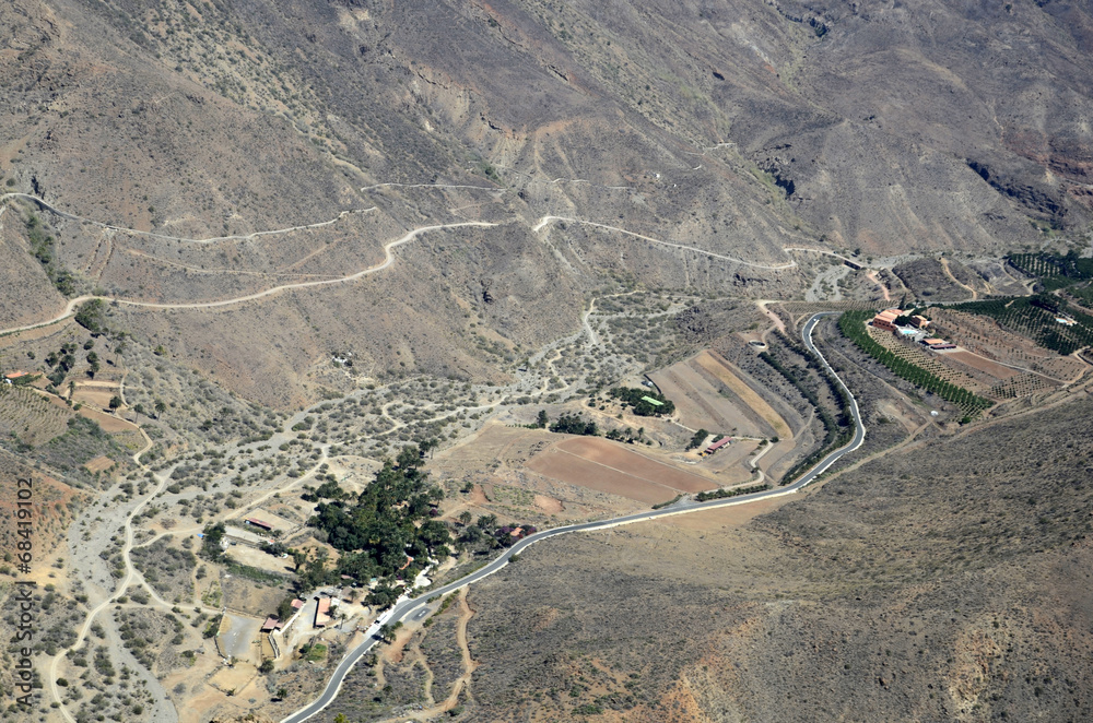 Obraz premium Vol en hélicoptère au-dessus de Gran Canaria