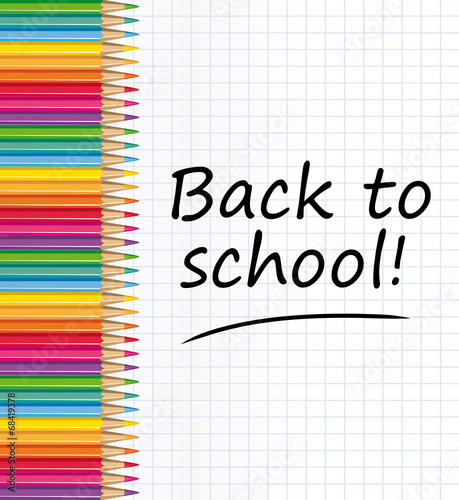 Back to school ! Colored pencils and worbook's sheet.