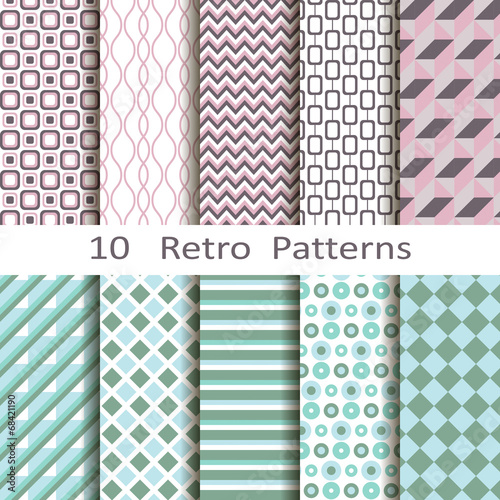 Set of ten retro patterns