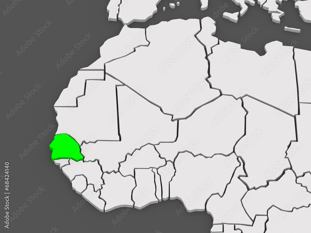 Obraz premium Map of worlds. Senegal.