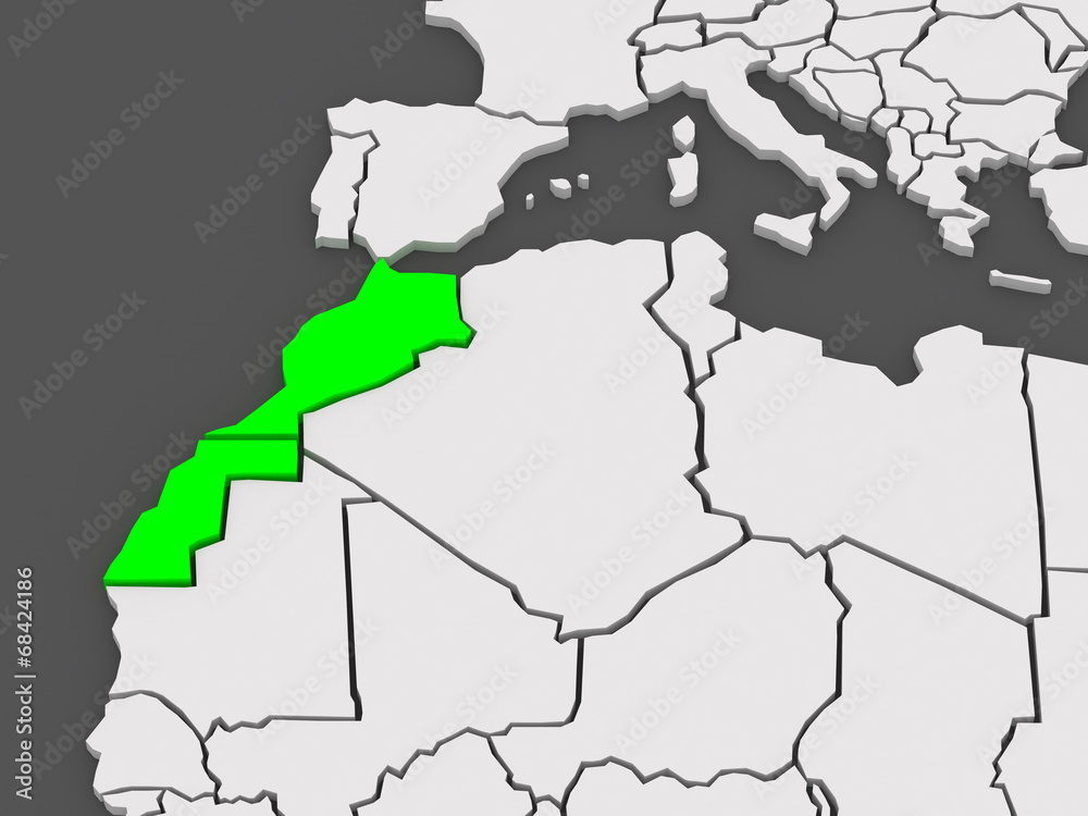 Fototapeta premium Map of worlds. Morocco.