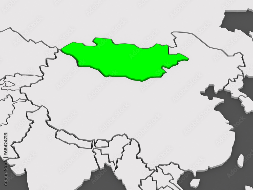 Obraz premium Map of worlds. Mongolia.