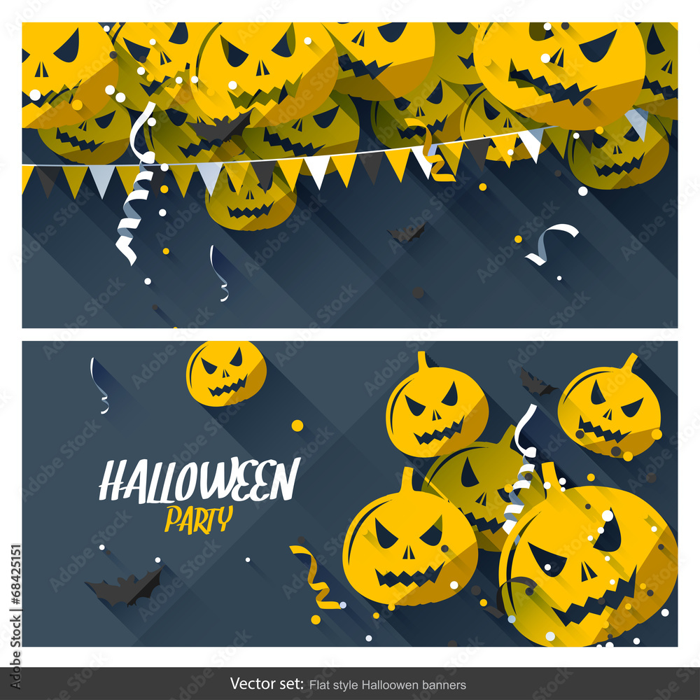 Halloween party banners - obrazy, fototapety, plakaty 