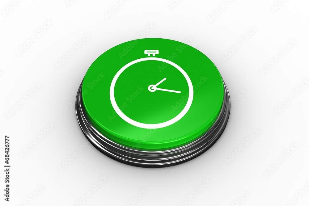 Composite image of stopwatch graphic on button Composite image of stopwatch graphic on button