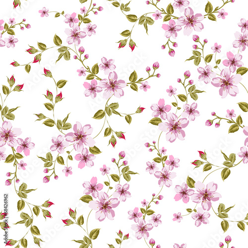 Cherry blossom seamless pattern.