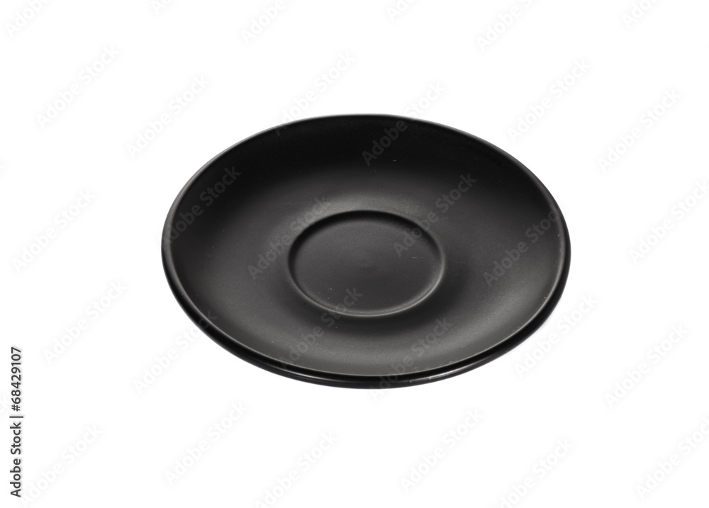 Black plate isolated on white background Black plate isolated on white background