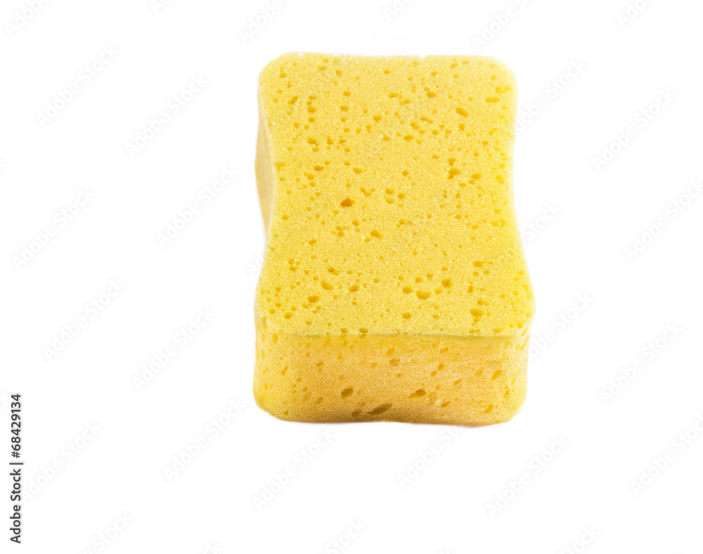 Yellow sponge isolated on White background Yellow sponge isolated on White background