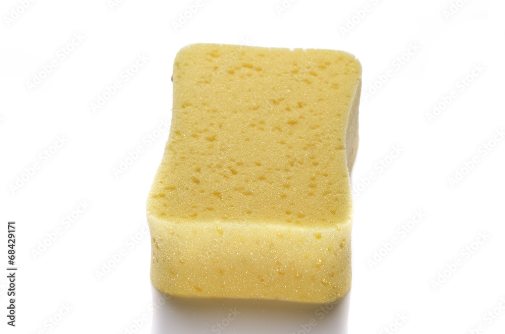Yellow sponge isolated on White background Yellow sponge isolated on White background