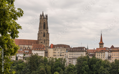 Fribourg, Freiburg, historische Altstadt, Sommer, Schweiz