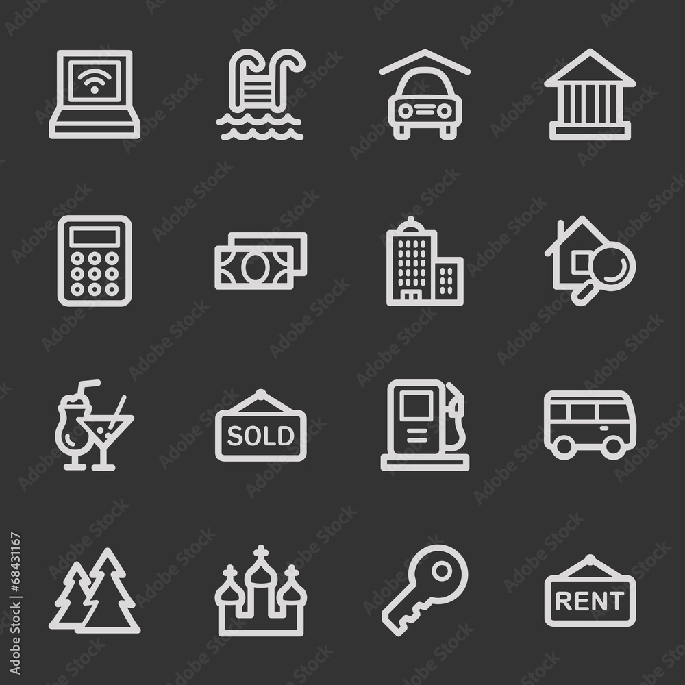 Travel web icon set 4, grey set Travel web icon set 4, grey set