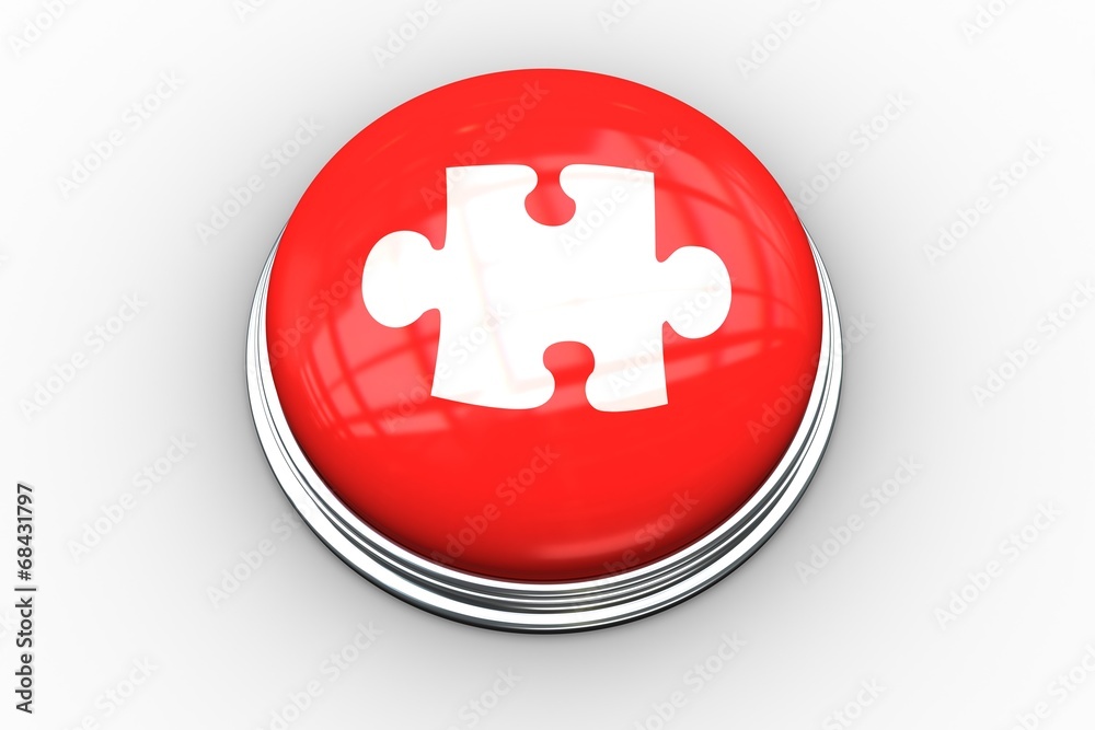 Composite image of jigsaw piece graphic on button Composite image of jigsaw piece graphic on button