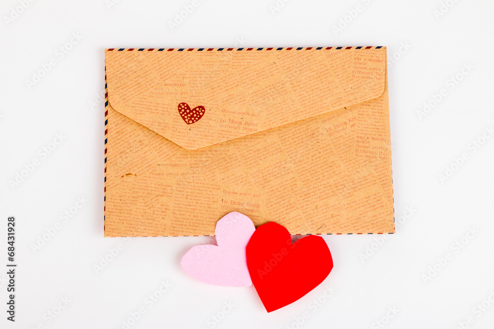 brown envelope with paper heart brown envelope with paper heart
