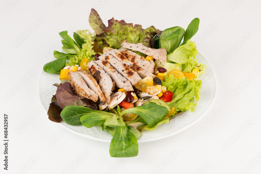 Salat mit Putenstreifen