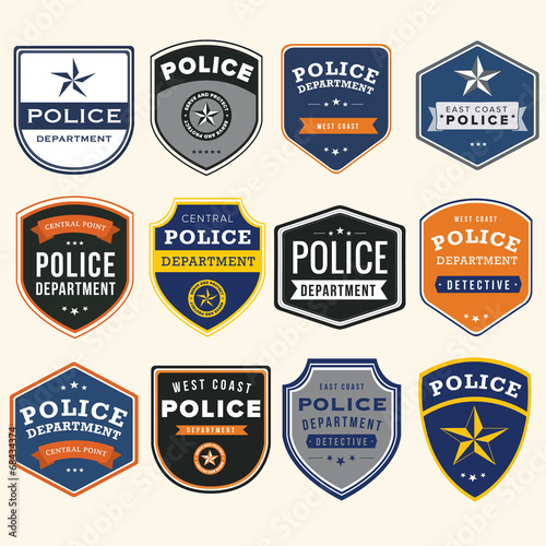Police department badges and design elements
