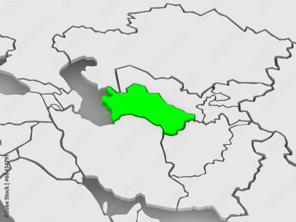 Fototapeta premium Map of worlds. Turkmenistan.