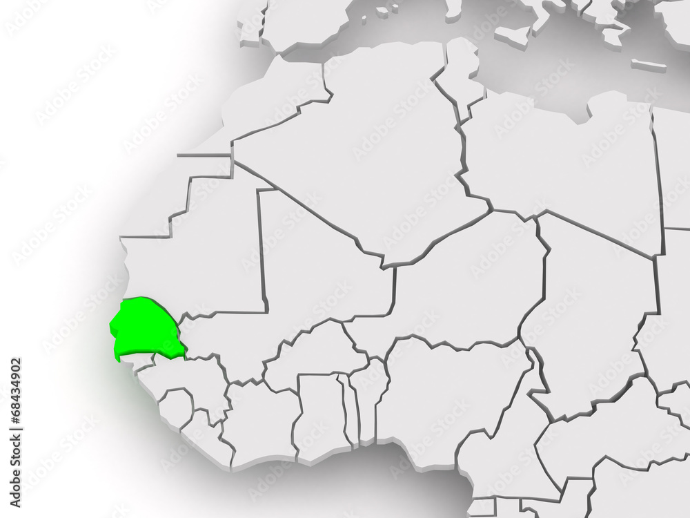 Fototapeta premium Map of worlds. Senegal.