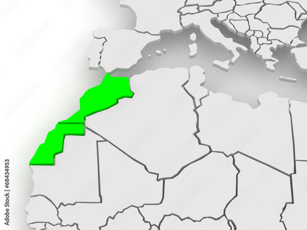 Fototapeta premium Map of worlds. Morocco.
